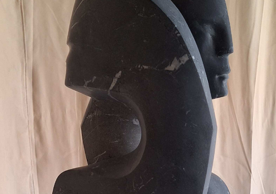 St. Triphon Kalkstein und Beton, H&ouml;he 62cm (ohne Sockel)